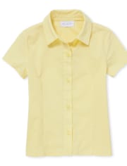 Girls Uniform Poplin Button Up Shirt