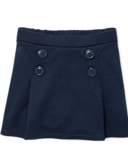 Toddler Girls Uniform Ponte Knit Button Skort