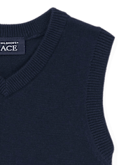 Chaleco de suéter con cuello en V uniforme para bebés y niños pequeños