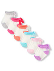 Pack de 6 calcetines tobilleros con lazo para bebé niña