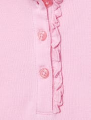 Girls Uniform Ruffle Pique Polo