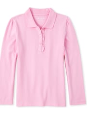 Girls Uniform Ruffle Pique Polo