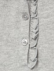 Girls Uniform Ruffle Pique Polo