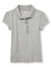 Girls Uniform Ruffle Pique Polo