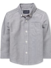 Camisa con botones Oxford de uniforme para niños pequeños