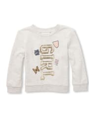 Baby And Toddler Girls Foil Graphic Pullover