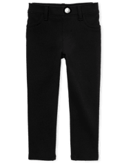 Jegging uniforme à enfiler en tricot ponte pour toute-petite fille