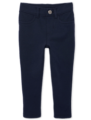 Jegging uniforme à enfiler en tricot ponte pour toute-petite fille