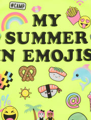 Girls Summer Emoji Graphic Tee