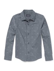 Boys Bolt Print Poplin Button Down Shirt