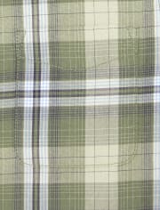 Boys Plaid Poplin Button Up Shirt