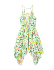 Womens Mommy And Me Tropical Floral Matching Hanky Hem Dress
