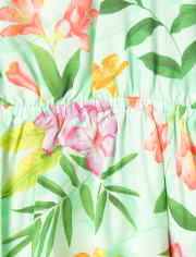 Womens Mommy And Me Tropical Floral Matching Hanky Hem Dress