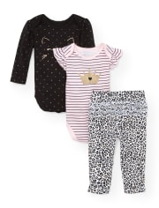 Baby Girls Cat Queen 3-Piece Playwear Set