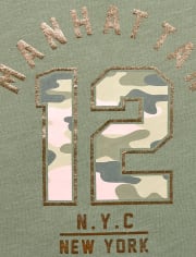 Girls Active Short Mesh Sleeve Foil Graphic Top