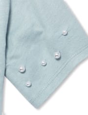 Top con estampado de perlas de imitación y estampado metalizado de "alto mantenimiento" para niñas