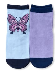 Paquete de 6 calcetines midi de leopardo para niñas pequeñas