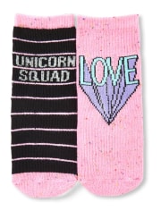 Calcetines midi de unicornio para niñas pequeñas