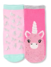 Calcetines midi de unicornio para niñas pequeñas