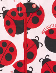 Baby And Toddler Girls Dad Ladybug Snug Fit Cotton One Piece Pajamas 3-Pack