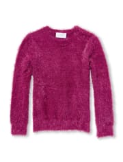 Girls eyelash sweater clearance