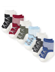 Baby Boys Sneaker Graphic Socks 6-Pack