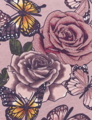 Vestido con espalda cruzada y tejido con estampado de mariposas y flores brillantes para bebés y niñas pequeñas