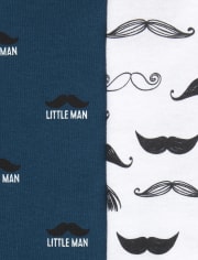 Body con bigote para bebé niño, paquete de 4