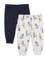 Baby Boys Monkey Pants 2-Pack