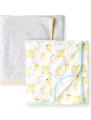 Baby Mouse And Moon Swaddle Blanket 2-Pack