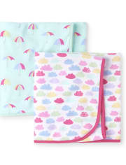 Baby Girls Rainbow Swaddle Blanket 2-Pack