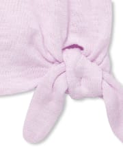 Top tipo suéter ligero con estampado metalizado para niñas con lazo en la parte delantera