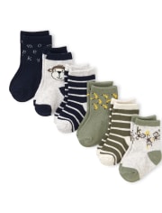 Baby Boys Monkey Midi Socks 6-Pack