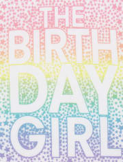 Girls Glitter Birthday Girl Graphic Tee