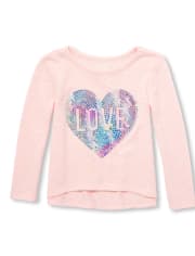 Pull léger à paillettes pour bébés et petites filles, haut haut bas