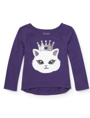 Baby And Toddler Girls Embellished High Low Top