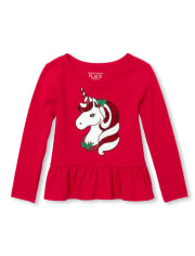 Haut à basque de Noël orné pour bébés et petites filles