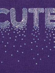 Baby and Toddler Girls Embellished Graphic Lightweight Sweater High Low Top