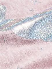 Baby and Toddler Girls Embellished Graphic Lightweight Sweater High Low Top