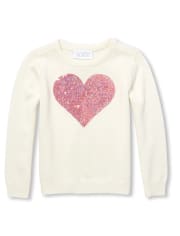 Baby And Toddler Girls Sequin Graphic Icon Sweater
