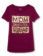 Womens Mommy And Me Foil Squad Matching Graphic Tee