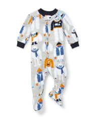 Baby And Toddler Boys Yeti Fleece One Piece Pajamas