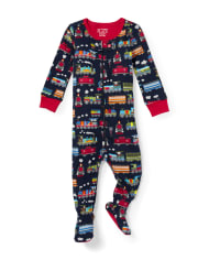 Baby And Toddler Boys Train Snug Fit Cotton One Piece Pajamas