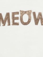 Baby And Toddler Girls Active Sequin Cat French Terry Pullover