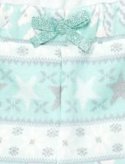 Pantalon en molleton à imprimé jacquard pailleté Active pour bébés et petites filles