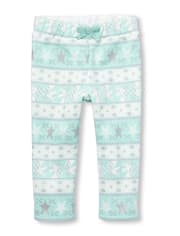 Pantalon en molleton à imprimé jacquard pailleté Active pour bébés et petites filles