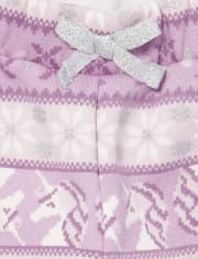 Baby And Toddler Girls Active Glitter Fairisle Print Fleece Pants