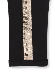 Baby And Toddler Girls Sequin Side Stripe Ponte Knit Pull On Jeggings