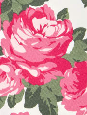 Girls Rose Print Knit Pull On Jeggings