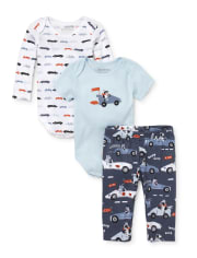 Conjunto de ropa de juego de 3 piezas para bebés niños Cars